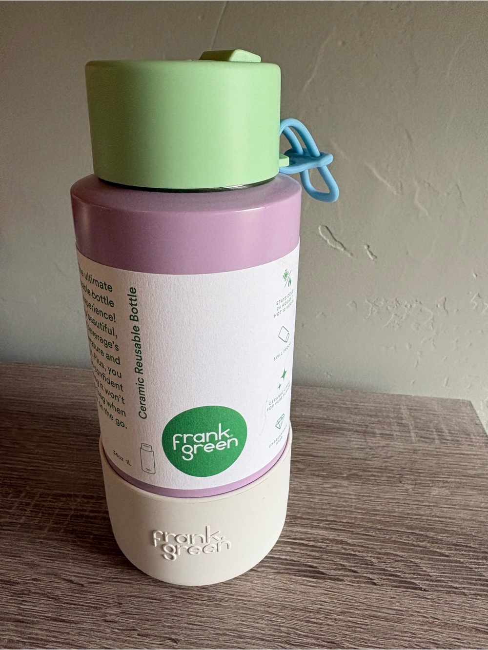 Women’s Pastel Ceramic Reusable waterBottle - Lavender & Mint